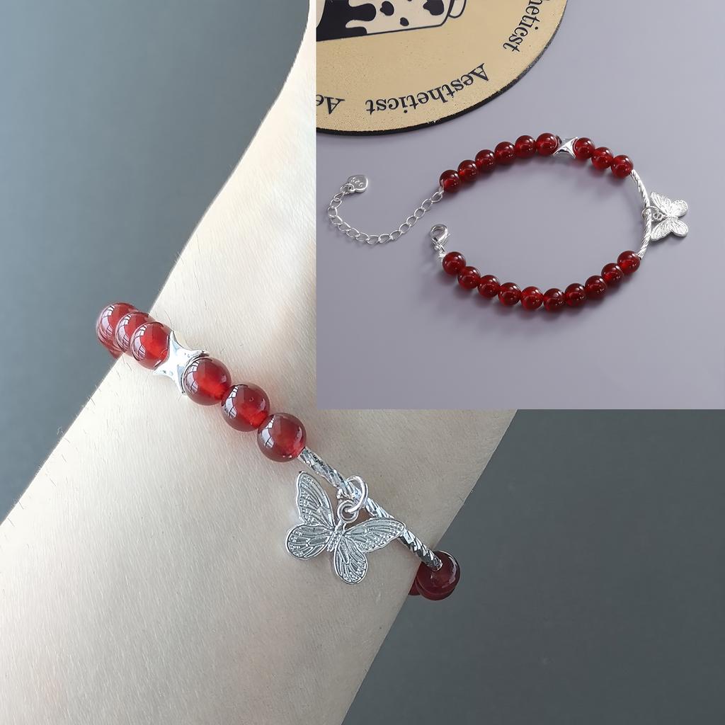 925 Silver Multicolour Bead Bracelet For Women Three Layers Geometry Drip Glaze Versatile Jewelry Dropship