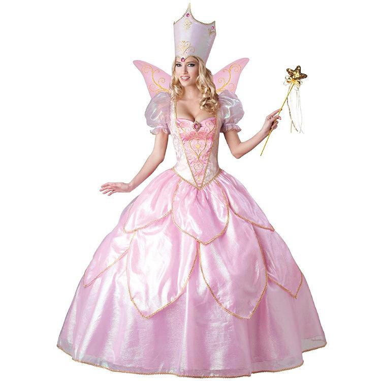 Beliebtes rosa Feengöttin Prinzessinnenkleid, Blumenfee Cosplay Kleidung, Halloween Kostüm Erwachsene