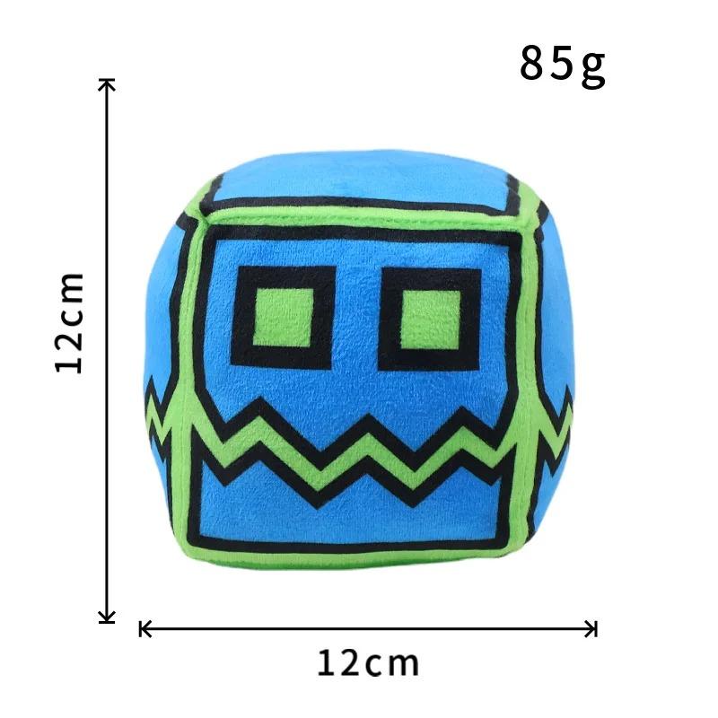 Juguetes de Peluche Cubo Geometry Dash Almohada Pequeña Muñeco de Peluche Relleno Colgante Cuadrado Juego Lindo Decoración para el Hogar Regalo de Cumpleaños para Niños
