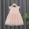 Girls' Fashionable Snow White Summer Dress with Fluffy Gauze and Wing Details