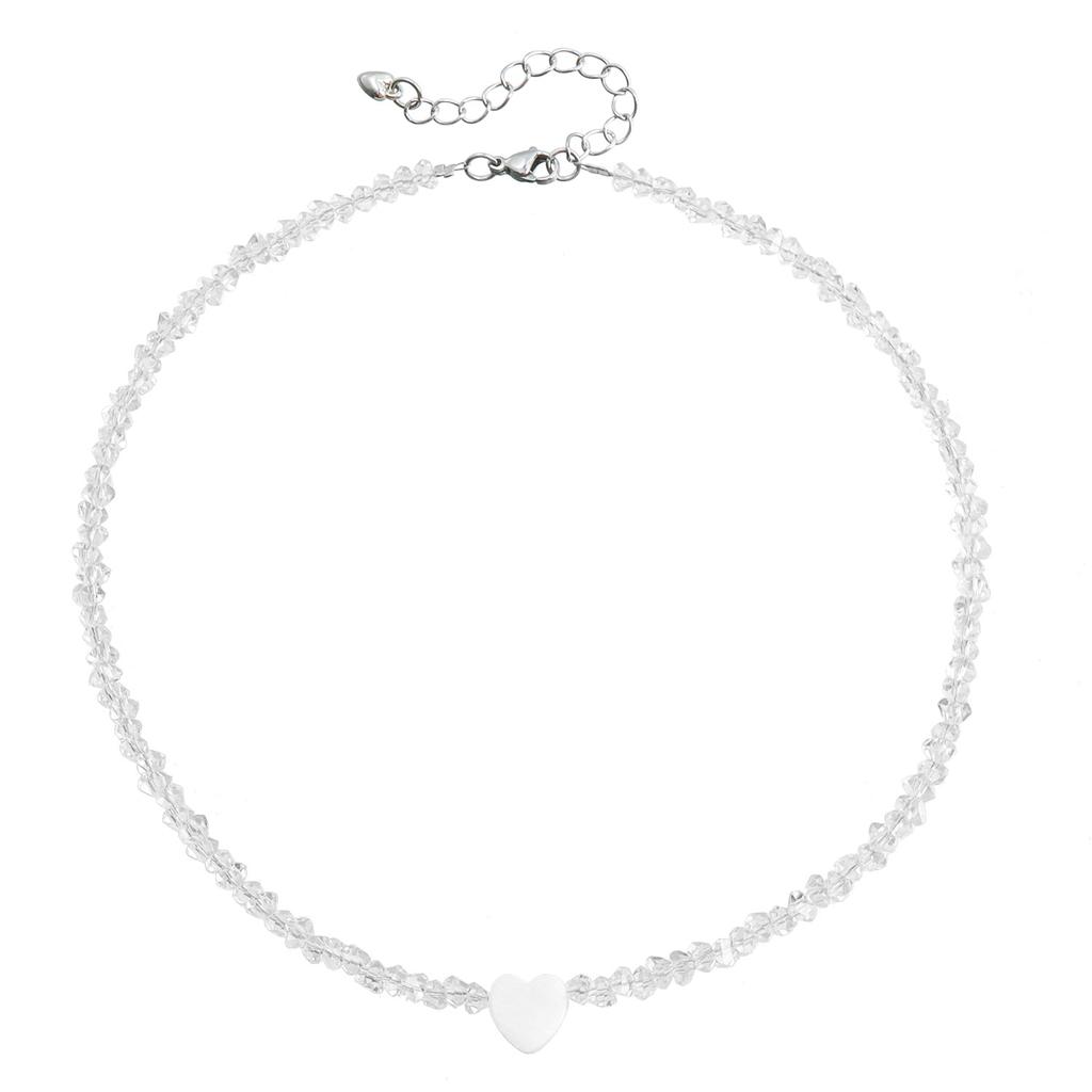 Jewelry Windshield Crystal Handmade Beaded Necklace Women'S Light Luxury High-End Clavicle Chain