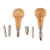 2 Sets Jewelers Pin Vise Bead Drill Bits With Wood Ball Handle Collet Tool