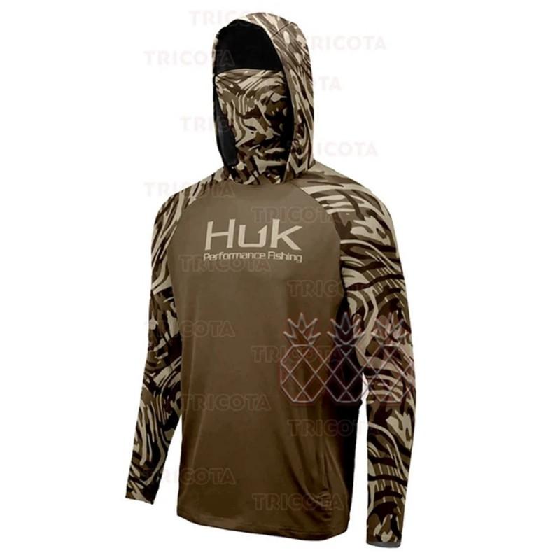 Mens Long Sleeve UPF Sun Protection Fishing Hoodie Shirt Breathable Milk Silk Outdoor Sportswear Cycling Angling