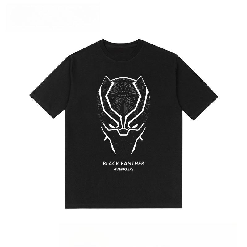 Black Panther movie shortsleeved Tshirt pure cotton loosefitting casual halfsleeve sports shirt