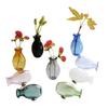 Mini Glass Vase Refrigerator Magnet, 3D Miniature Vase Fridge Magnet, DIY Flower Vase Refrigerator Magnet for Home Office Kitchen