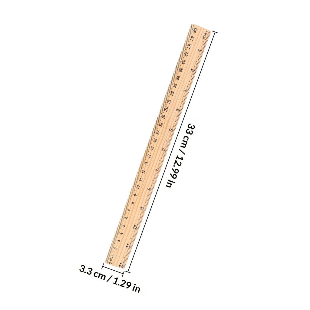 30Pcs 20Cm Wooden Ruler Set Precision Straight Edge Measuring Tool for Classroom Study Office Architecture Math