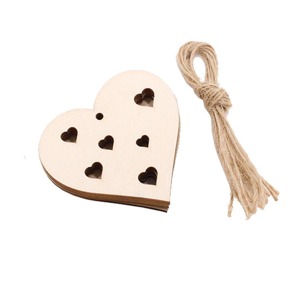 Valentine's Day Hand-painted Wooden Heart Pendant for Home Decoration.