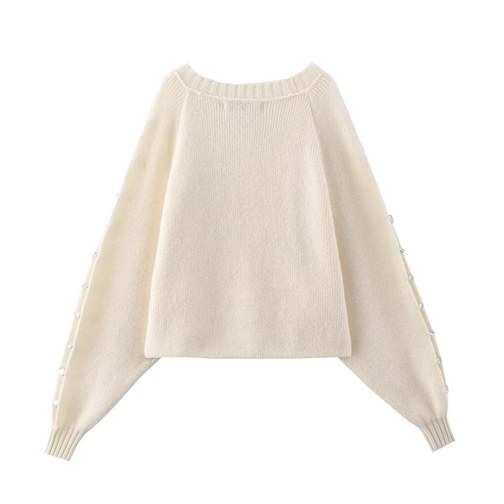 TAOP&ZA Women's Crew Neck Long Sleeve Knitted Pullover Sweater