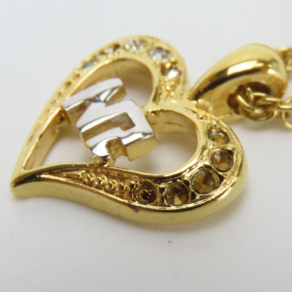 Used NINA RICCI Necklace metal/Rhinestone 5.6g gold Silver logo