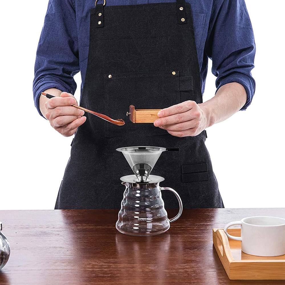 With Stand Holder Stainless Steel Pour Over Coffee Dripper Drip Tools Coffee Filter Cone Strainer