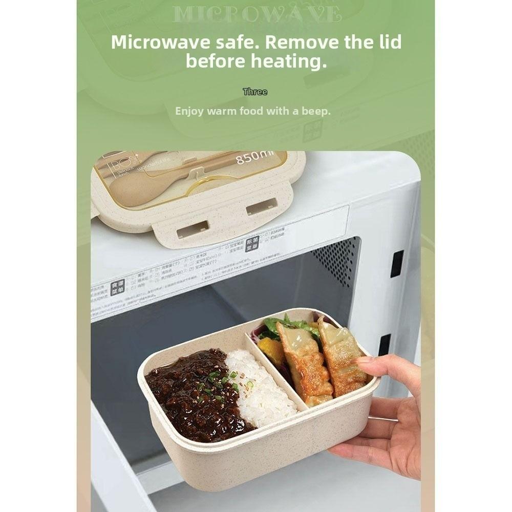 Portable Compartment Lunch Container Leakproof Wheat Straw Food Container for Kitchen