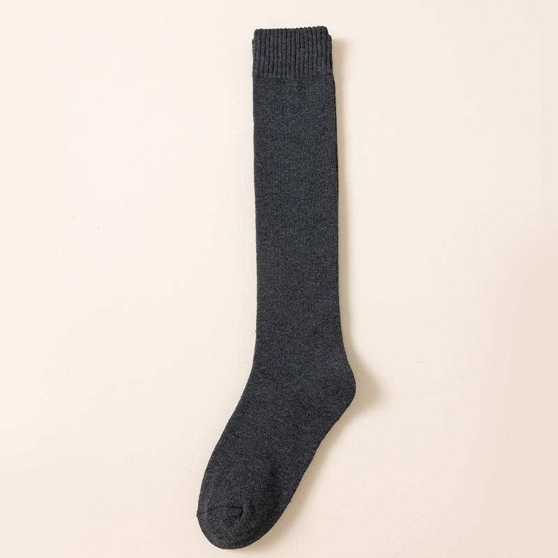 Women's Thick Terry Calf Socks - Warm, Slimming, Solid Colors - Long Japanese JK Style for Autumn and Winter