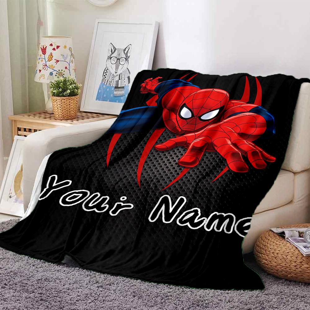 Custom Name Spider-Man Theme Blanket for Couch & Bed, Plush Cozy Fuzzy Blanket Super Soft & Warm Blankets for Fall and Winter. 0908129