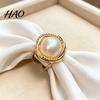 Vintage Style Scarf Ring Alloy Silk with Faux Pearls, Clip Rings for Women, Formal Dress Holder Round Buckle Clip, Elegant Retro Dresses And