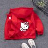 Sanrio Hello Kitty Grils' Jacket Spring Autumn Zipper Casual Windbreaker Coat Children's Wear Comfortable Fit