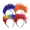 Headband Rainbow Colorful Feather Decor Headband Lightweight Comfortable Elastic Hair Hoop Parties Festivals Stage Performances Headwear