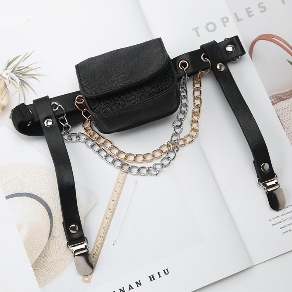 Goth Sexy Thigh Harness Chain Punk leg Stockings Bondage Belt Creative Leg Bag Garter Belt  Girl