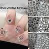 Cute Cat and Dog Cartoon Nail Art Decals - Black & White DIY Adhesive Stickers