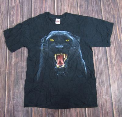 T-shirt Unisexe Vintage Panthère Homme Noir Animal Grande Panthère Graphique Années 90