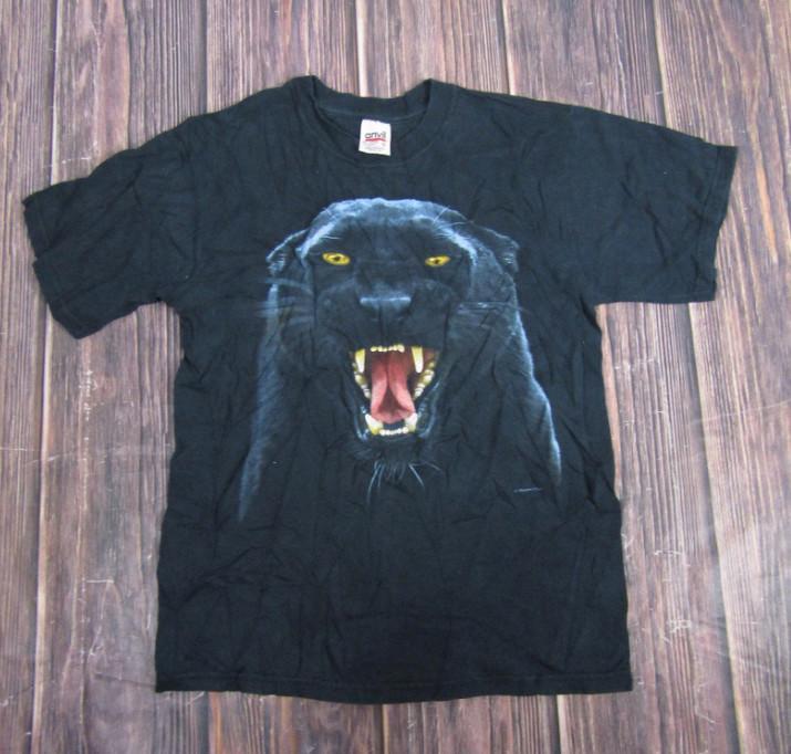 Vintage Panther Mens Black Big Cat Animal Graphic Unisex T-shirt 90s