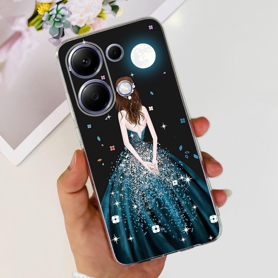 For Xiaomi Redmi Note 13 Pro 4G / 5G Back Case SOFT Slim TPU Silicone Flower Butterfly Colorful Bumper Funda For Note13 Pro Capa