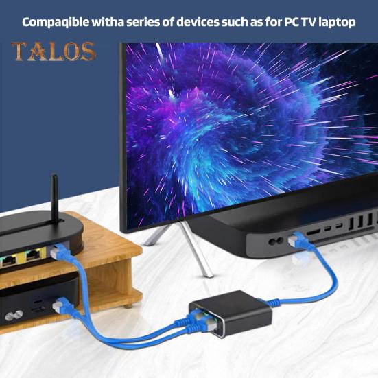 Ethernet Splitter, 100Mbps High Speed Netzwerk Verteiler, Universeller Plug-Play Gigabit Ethernet Splitter, LAN Splitter mit USB Stromkabel