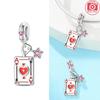 Poker Card Pendant Copper Colors Charm Beads Fit Original Charms Bracelet Beads For Women Jewelry Making Gifts