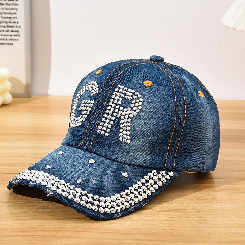 1pc Diamond-Encrusted Baseball Cap,Y2K Style Star Pattern,Casual Design,Adjustable Back Buckle,Daily Personalized Fashion Items