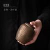 Ceramic tea can Small retro tea can Moisture-proof portable sealed jar Coarse pottery storage jar Household mini tea warehouse