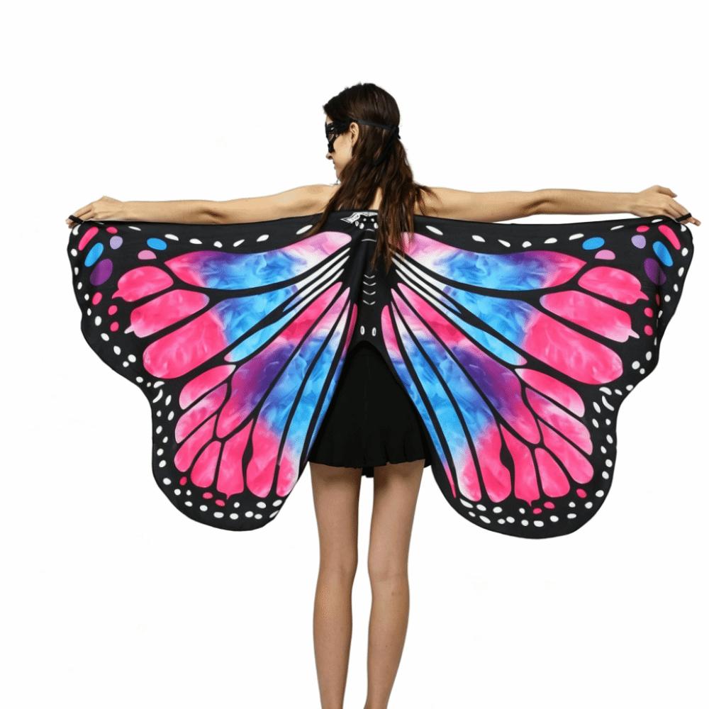 Lightweight Fairy Wing Cape Colorful Halloween Costume Additions Butterfly Wings Shawl Women