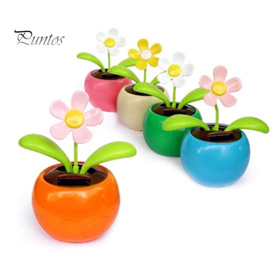Car Dancing Toy Desk Rocking Multipurpose Bright-colored Mini Flower for Office Solar-powered
