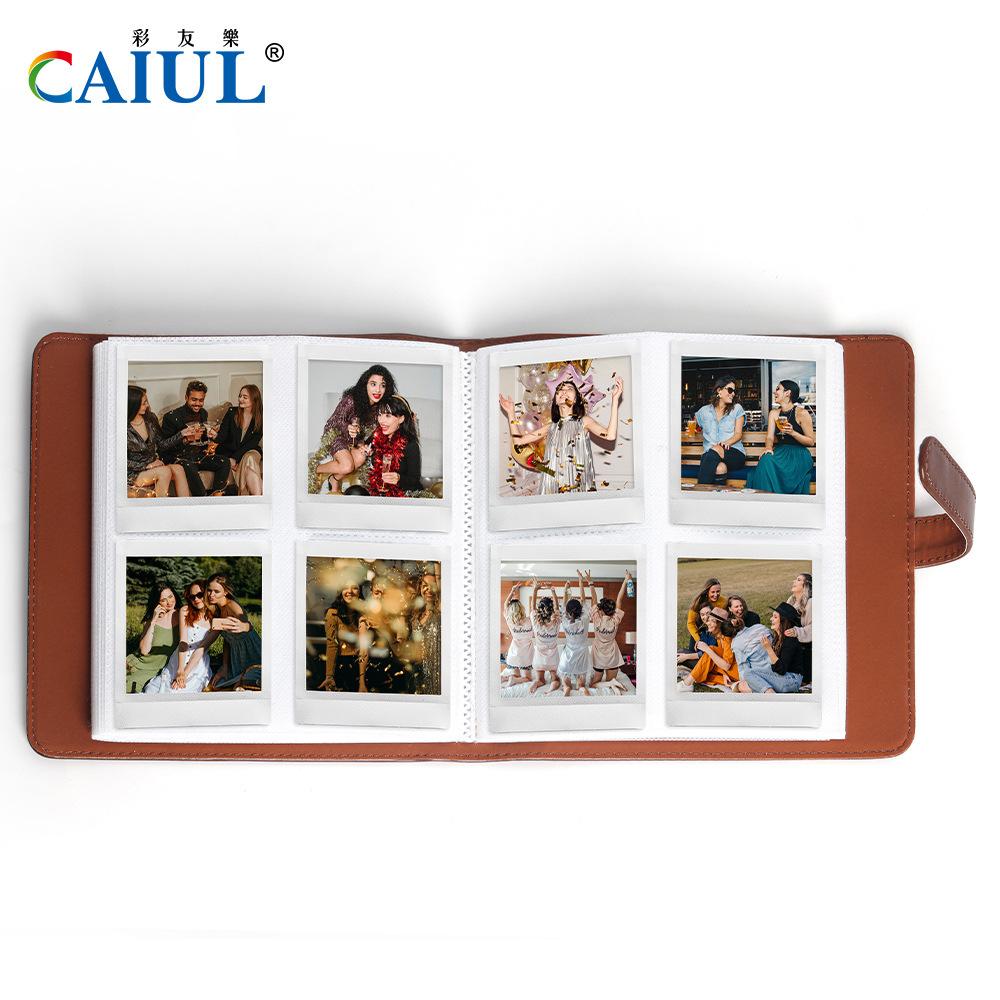 PU Square Card Photo Album Solid 288 Pockets Large Capacity Storage for Instax Camera Polaroid Album Photocard Holder