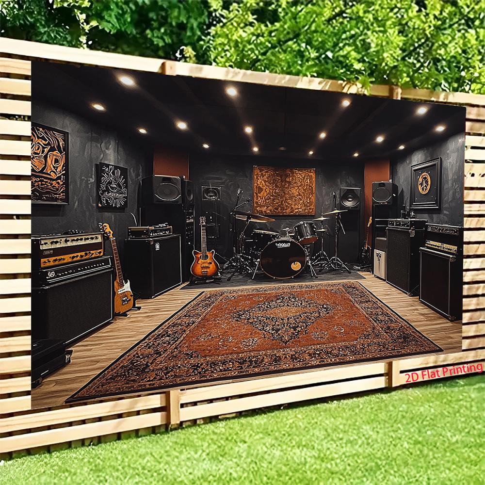 2D plane, 1 piece - A cozy corner of a music studio for the music festival theme
