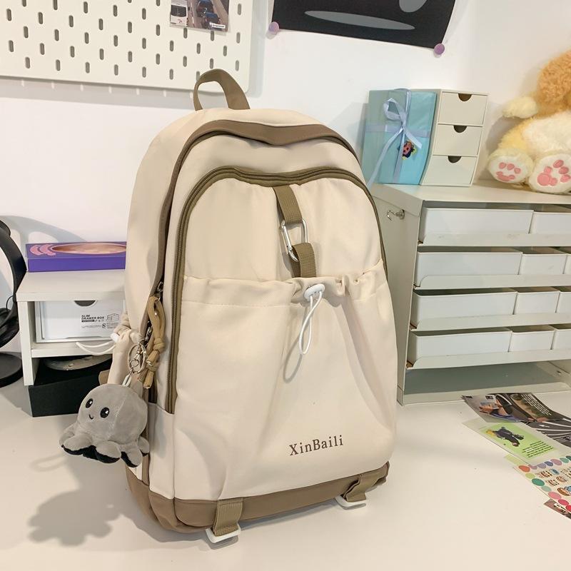 School bag female college student Korean version niche high-value durable backpack women's light and simple large capacity backpack new style