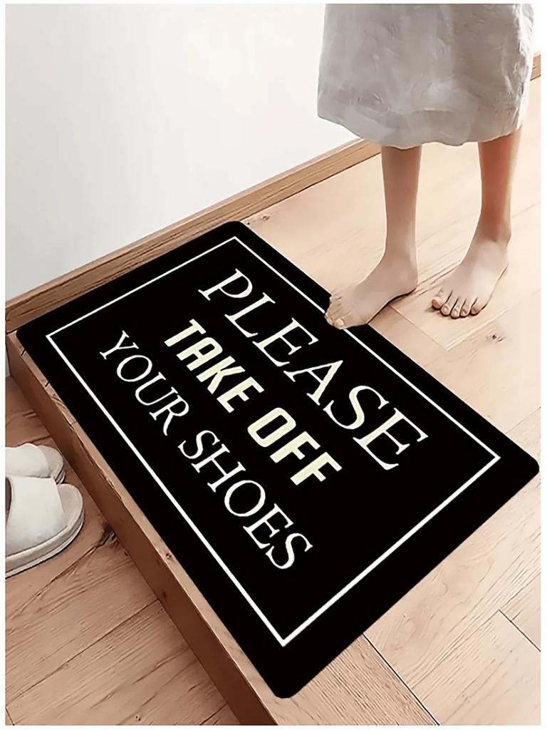 Please Remove Your Shoes Pattern Welcome Rug Kitchen Bathroom Entrance Doormat Non-slip Bedroom Decor Rug Floor Mats Foot Mat