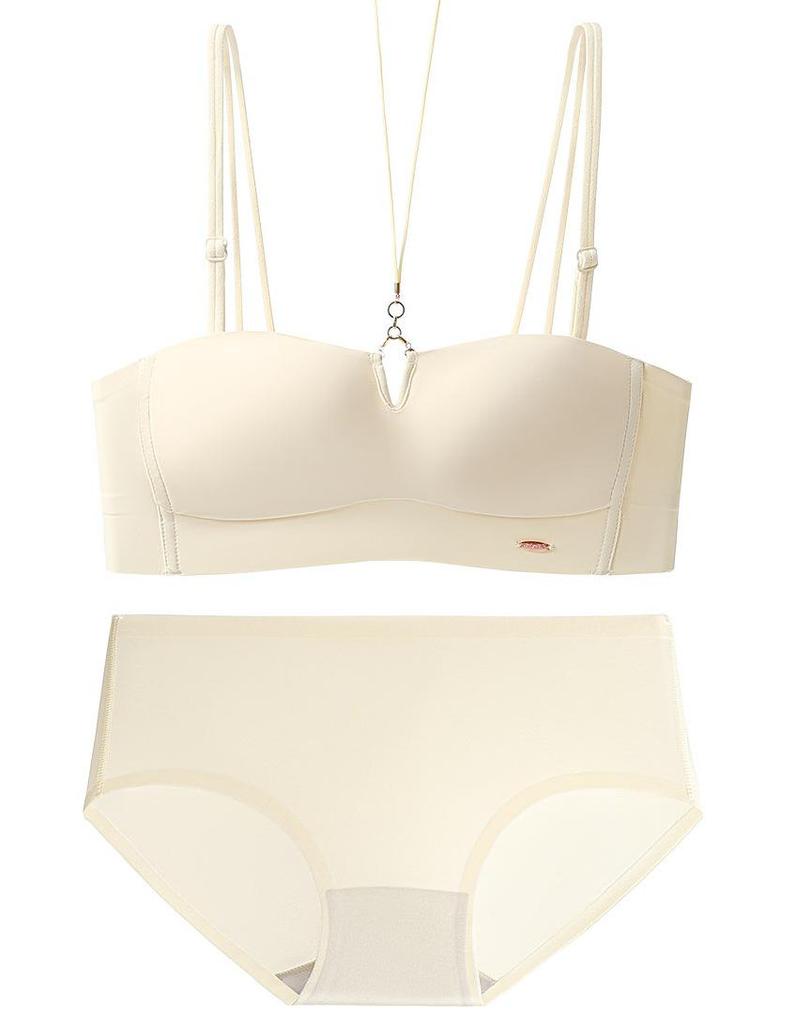 Halterneck Double Strap Seamless Summer Bra: Thin, Non-Slip, Stylish, and Supportive Design.