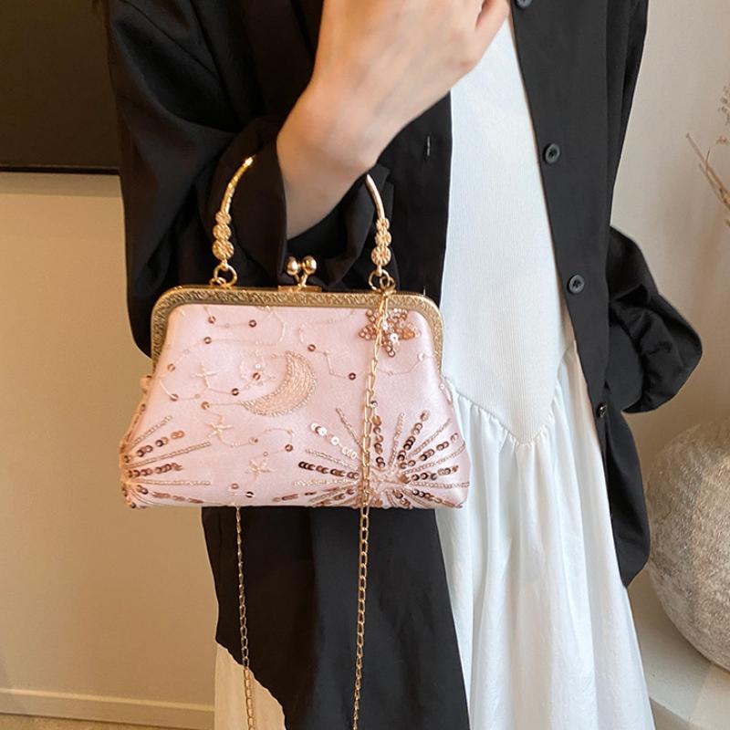 Elegant Evening Top-handle Bag Ladies Small Handbags Fashi Chain Women's Shoulder Crossbody Bag Female Tote Clutch Purse
