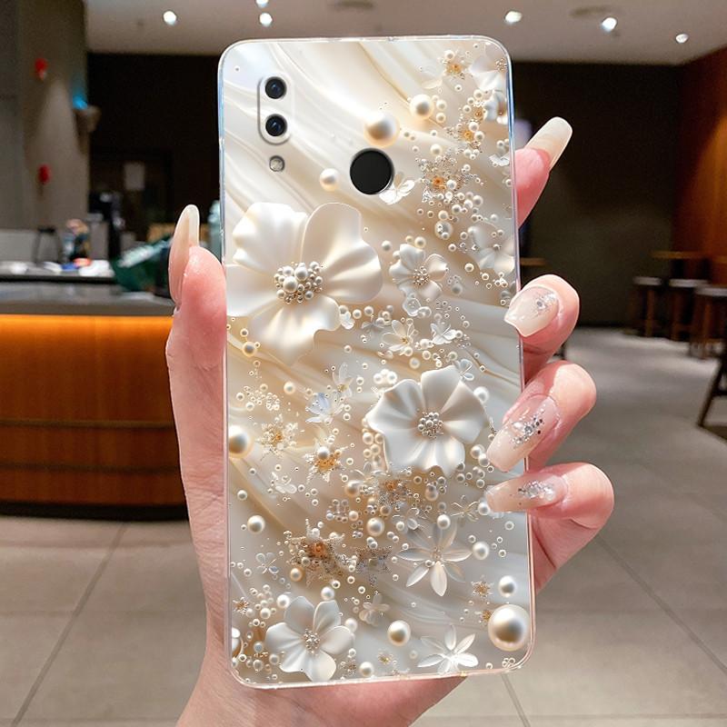 For Huawei Honor Play Case COR-L29 COR-L09 Clear Luxury Fashion Butterfly Flowers Soft TPU Silicone Cover Honor Play Phone Case
