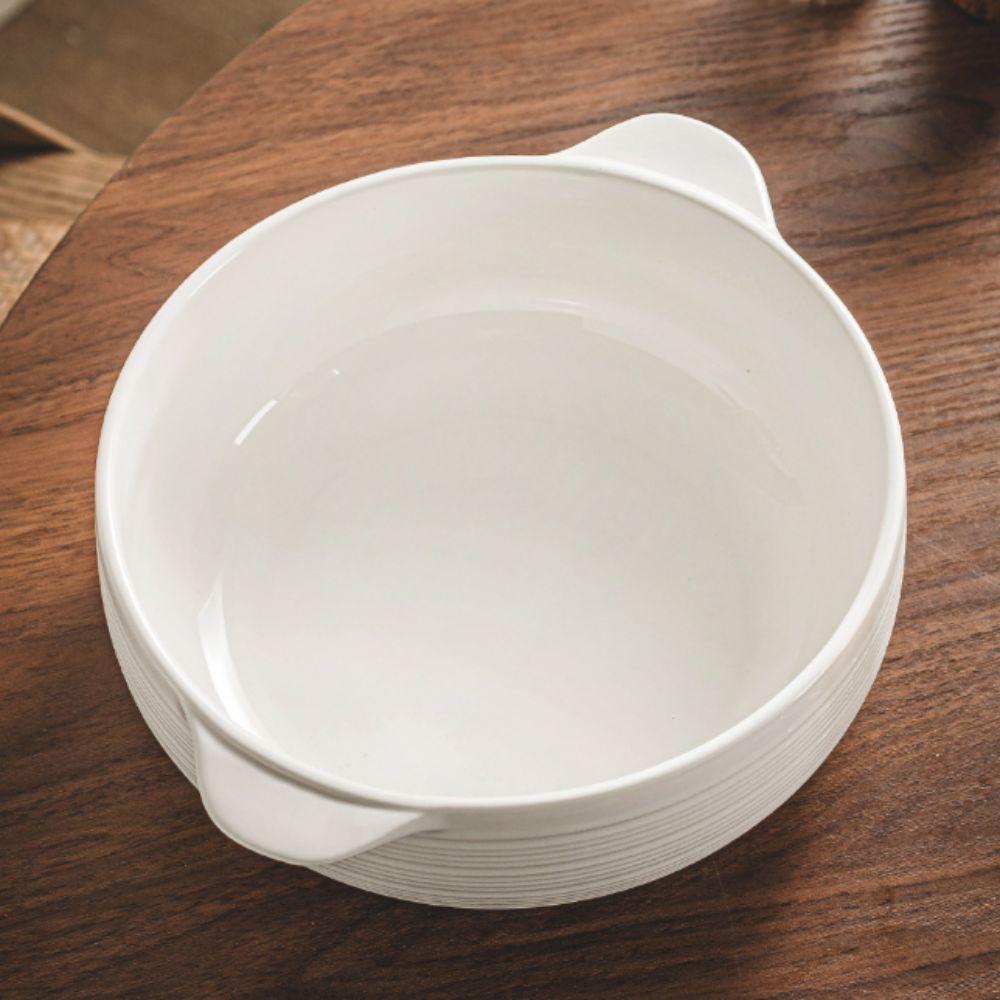 Japanese-style Ceramic Binaural Soup Bowl Heat-resistant Soup Basin Instant Noodle Bowl  Kitchen