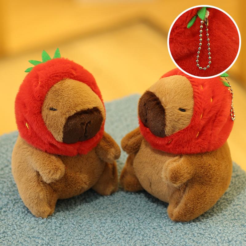 Cute Cartoon Capybara Pendant Plush Toy Doll Bag Hanging Ornaments Cute Kapila Keychain Doll Desktop Doll Ornaments Car Pendant