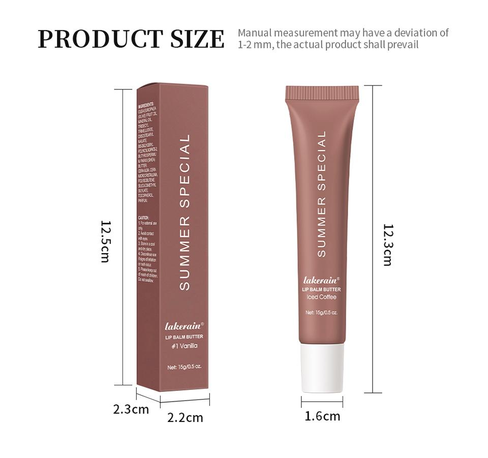 Sommer Lippenbalsam Feuchtigkeitsspendender Spiegel Lipgloss Lippen Vanille Minze Eiskaffee Kuchen Duft Lippenstift Transparenter Lippenöl Make-up