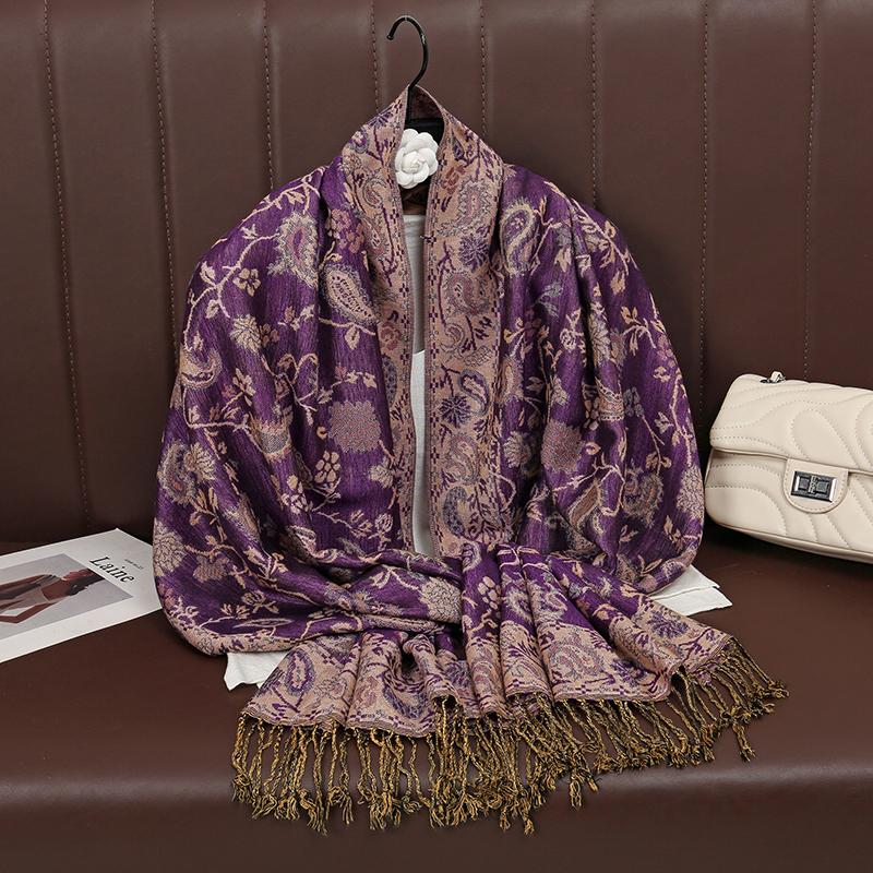 Foulard Paisley Imprime Design Hijabs Pour Femme Cachemire Pashmina Chale Dame Enveloppement Chaud Hiver Foulards Femme