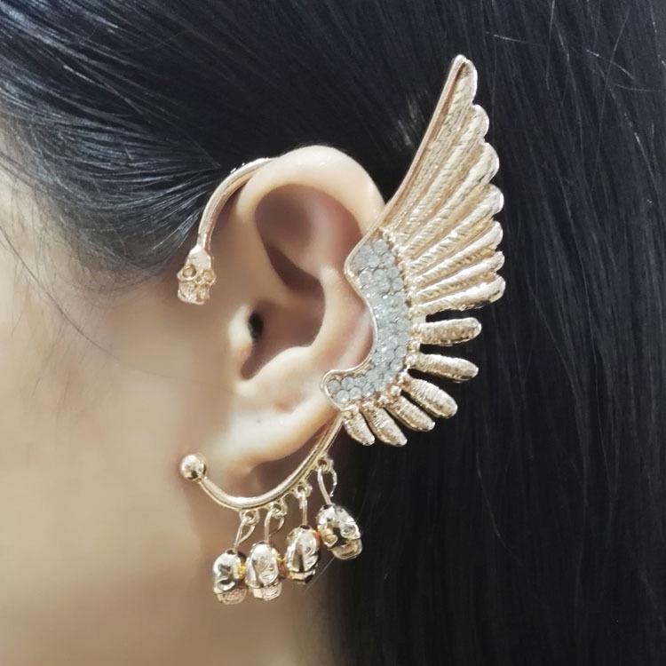

Korean Crystal Angel & Eagle Wings Butterfly Crescent Pearl Ear Cuff