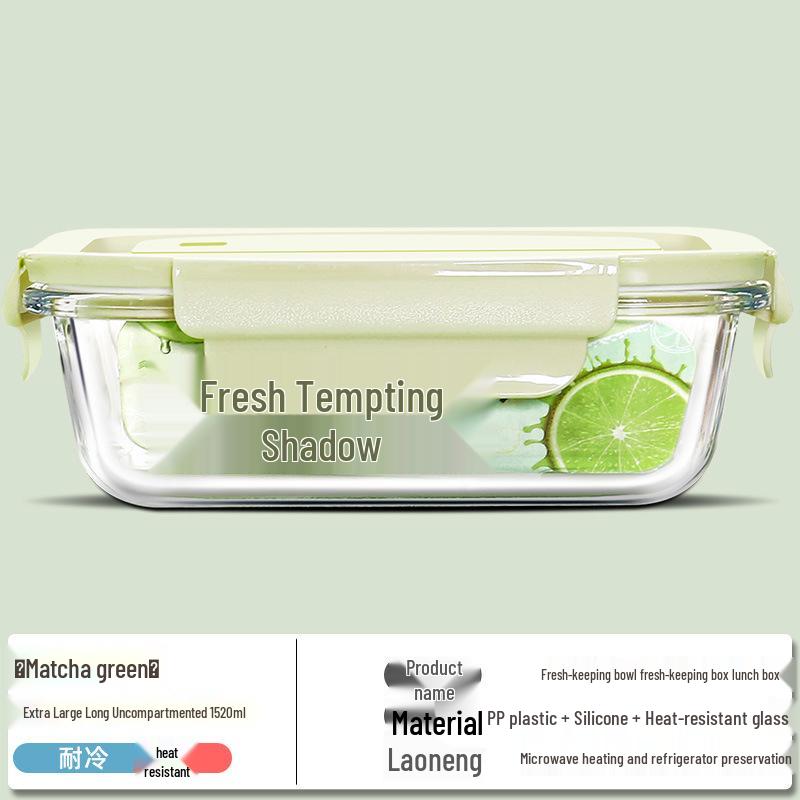 Ciotola Bento in Vetro per Microonde - Resistente alle Alte Temperature, Grande Capacità, Pranzo Ermetico