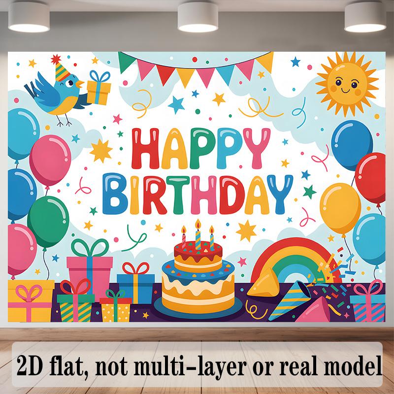 Polka Dot Balloon Birthday Banner, Festive Party Backdrop Wall Decor for Home