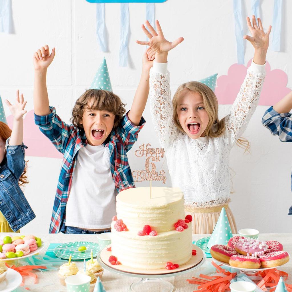 Glitter 'Happy Birthday' Cake Topper Party Decoration