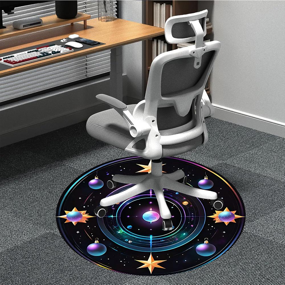 

1pc Cosmic Ornament Decorations Chair Carpet for Office, Soft, Non-Slip Polyester Mat, Office, Living Room, Bedroom, Durable Polyester yy251207181 80cm by 80cm