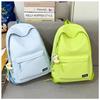 New Fashion Backpack College Student Solid Color Schoolbag Women's High School Large Capacity Backpack Fashion