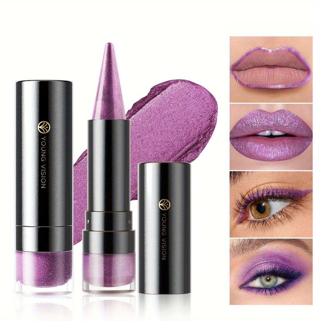 Glitter Lipstick Long-Lasting Shimmering Finish for Bold and Glossy Lips Easy Contour Multi-Use for Lips, Lip Liner, Eyeshadow, and Eyeliner