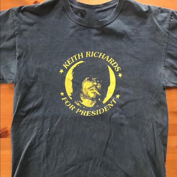 Keith Richards for President Short Sleeve Black T-Shirt Unisex T-Shirt S